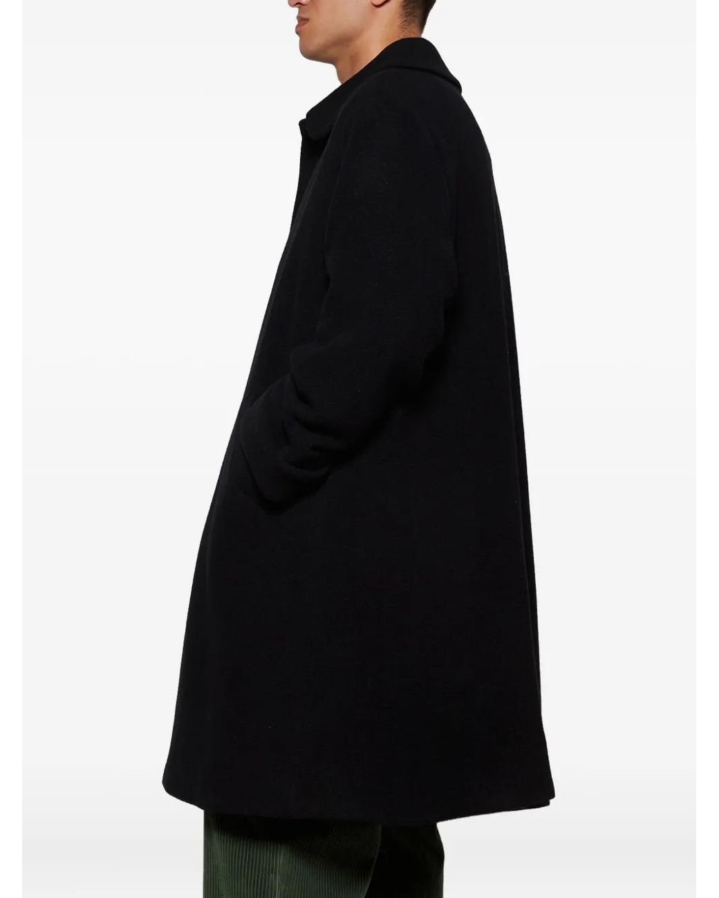 Bode Black Button-Fastening Coat for men
