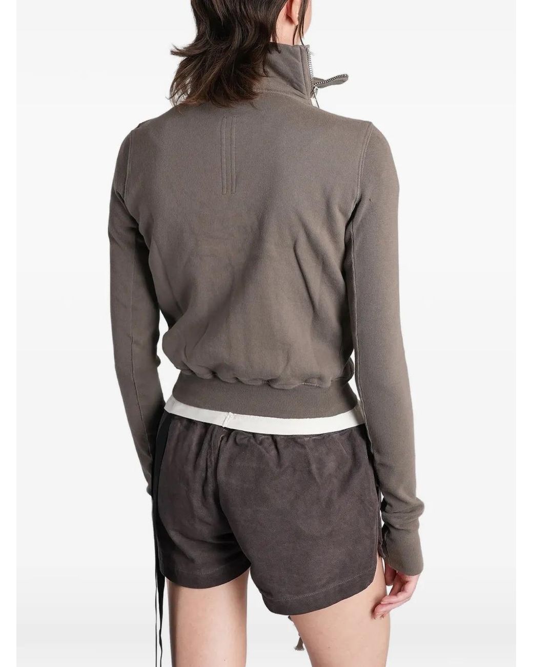 Rick Owens Gray Mountain Asymmetric-Zip Sweatshirt