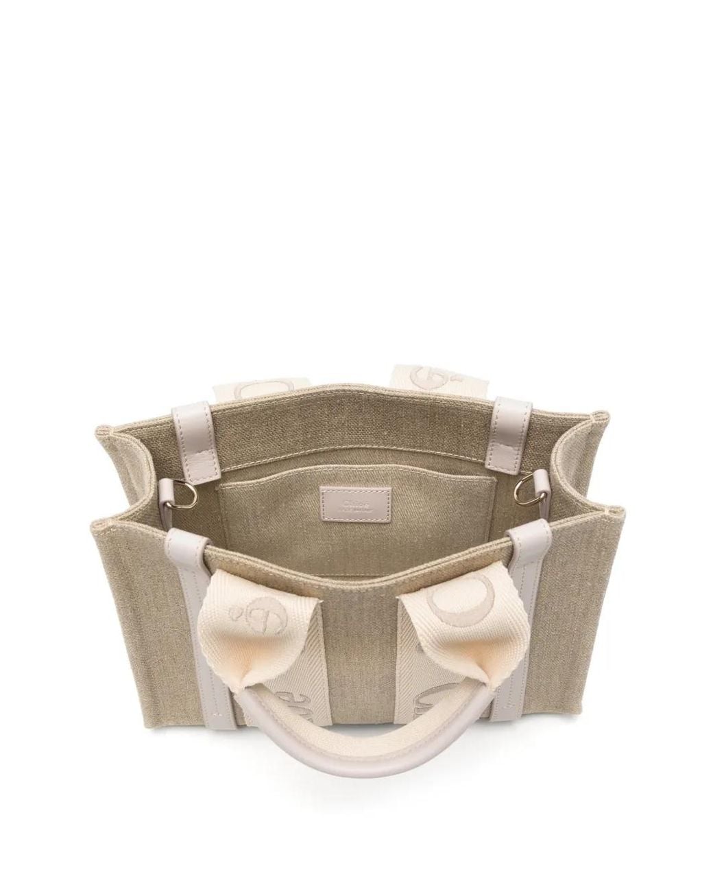 Chloé Natural Woody Linen Tote Bag