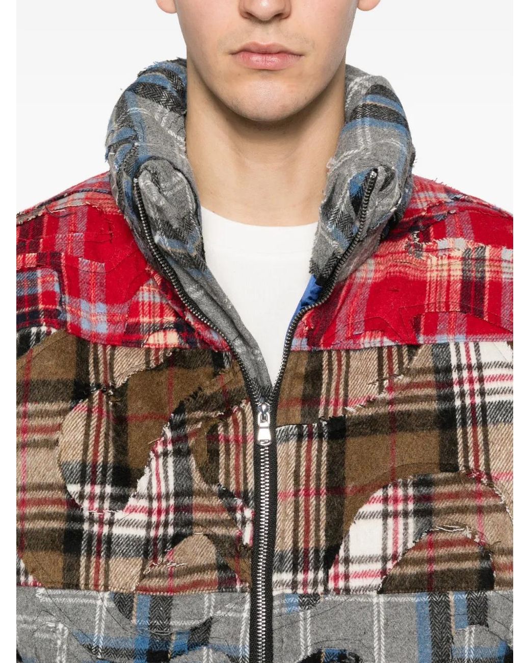 Who Decides War Red Ruin Patchwork-Design Jacket for men