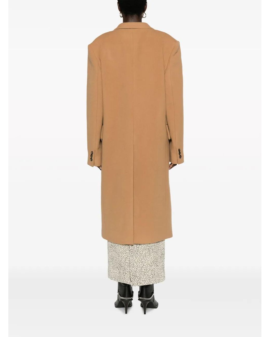Stella McCartney Natural Double-Breasted Wool Coat