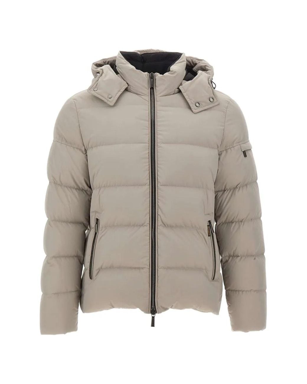 Moorer Gray Pocket-Sleeve Padded Jacket for men