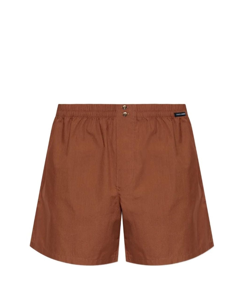 Dolce & Gabbana Brown Cotton Poplin Boxer Shorts for men