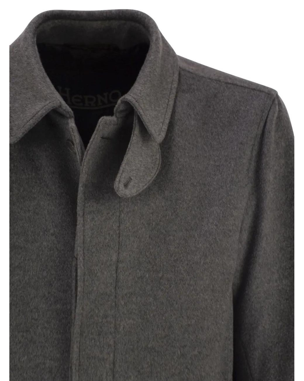 Abrigo De Manga Larga Herno de hombre de color Gray