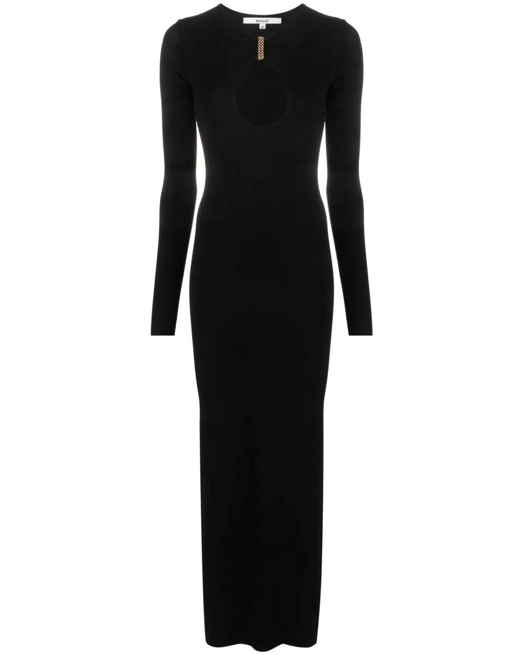 MANURI Black Mary Jean Chain-Link Maxi Dress