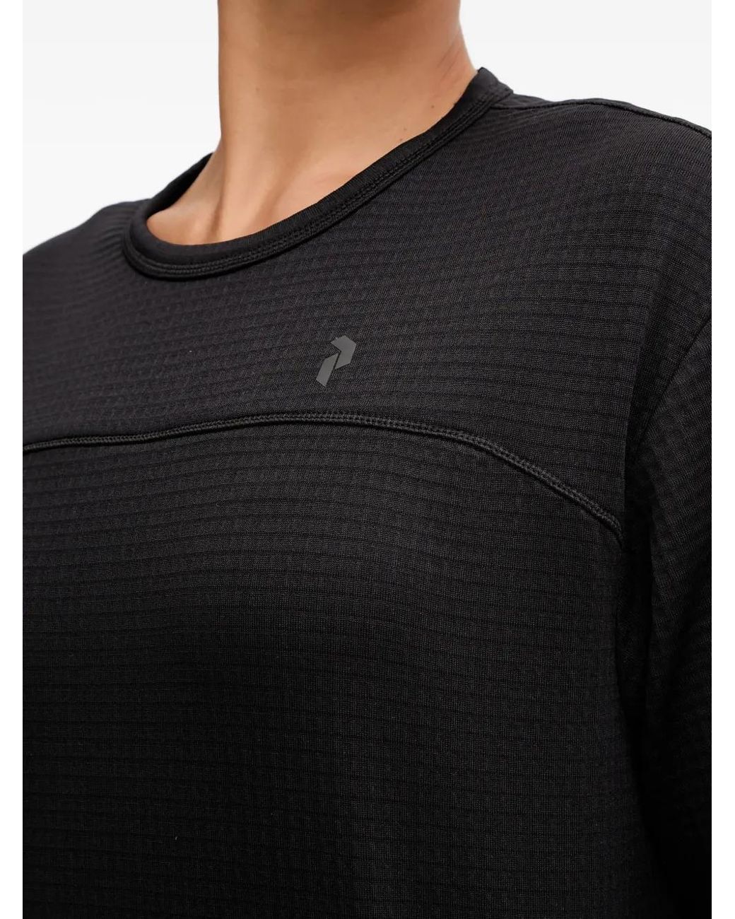 Peak Performance Black Textured Long-Sleeve Sweatshirt