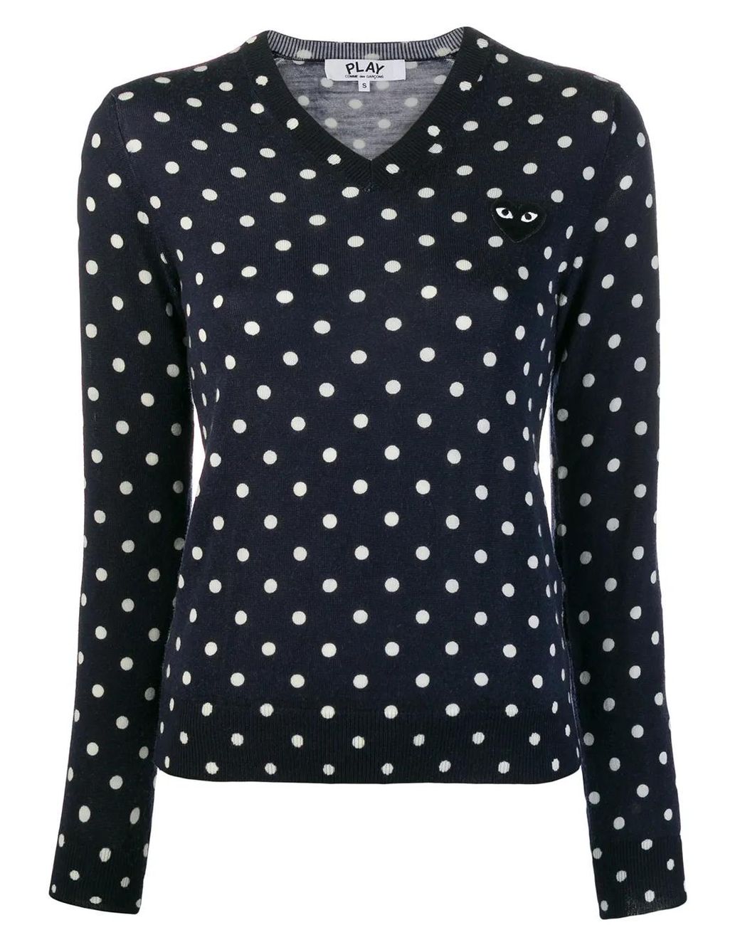 COMME DES GARÇONS PLAY Black Polka-Dot Knit Sweater