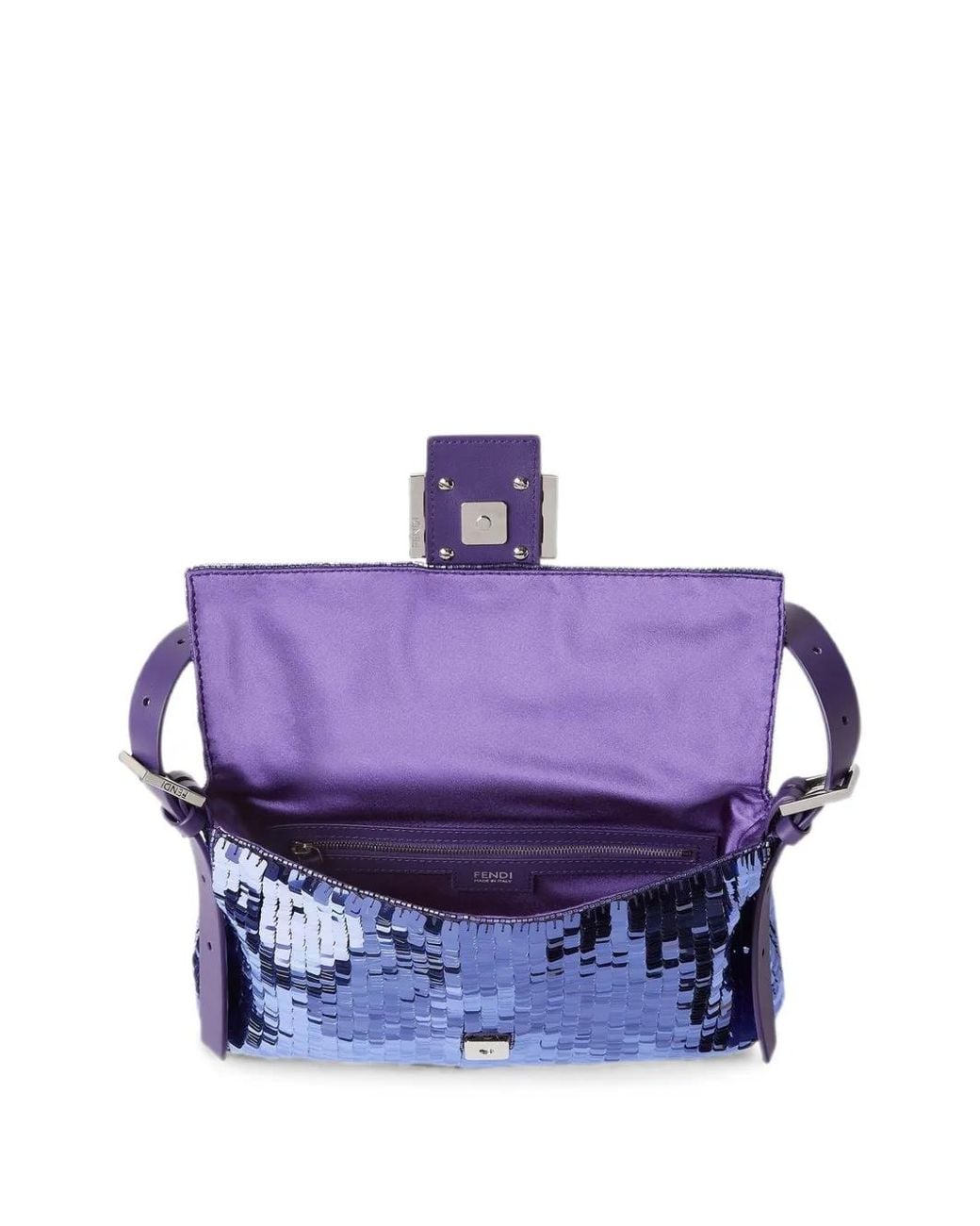 Fendi Blue Baguette 26424 Sequinned Bag