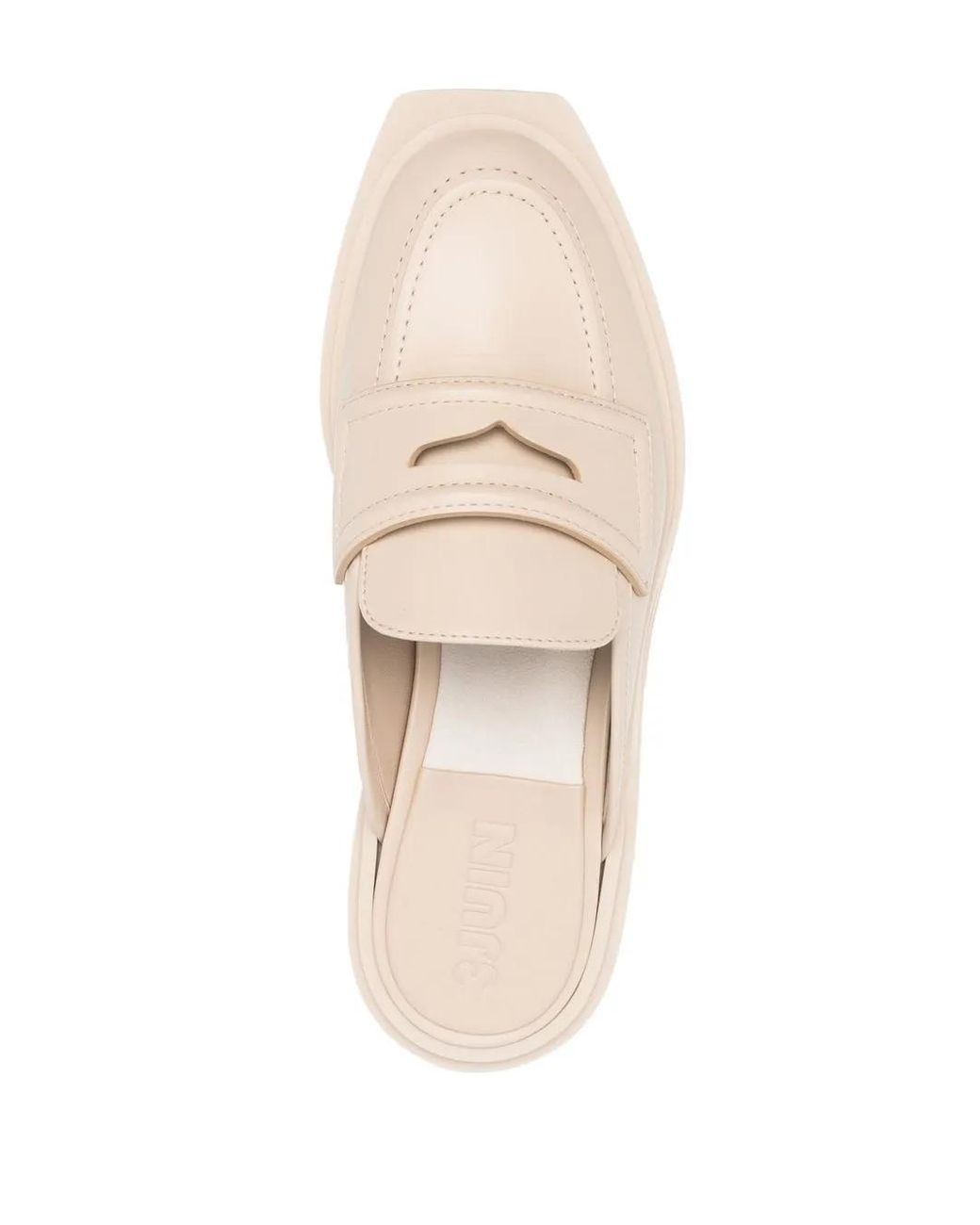 3Juin White Mules Mit Mandelförmiger Kappe