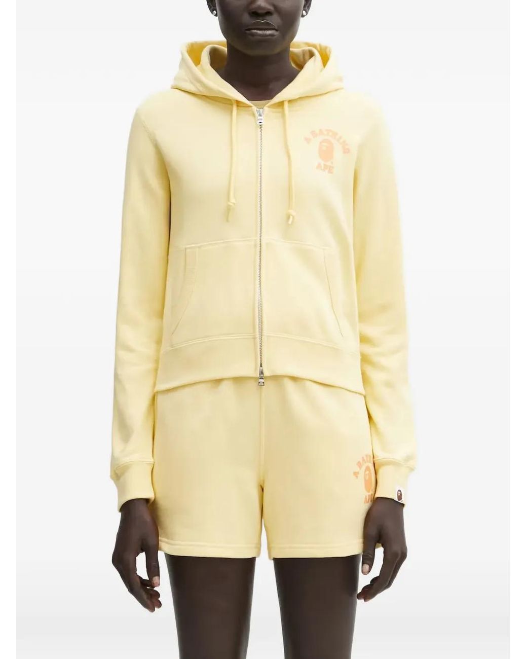 A Bathing Ape Natural Logo-Print Hoodie