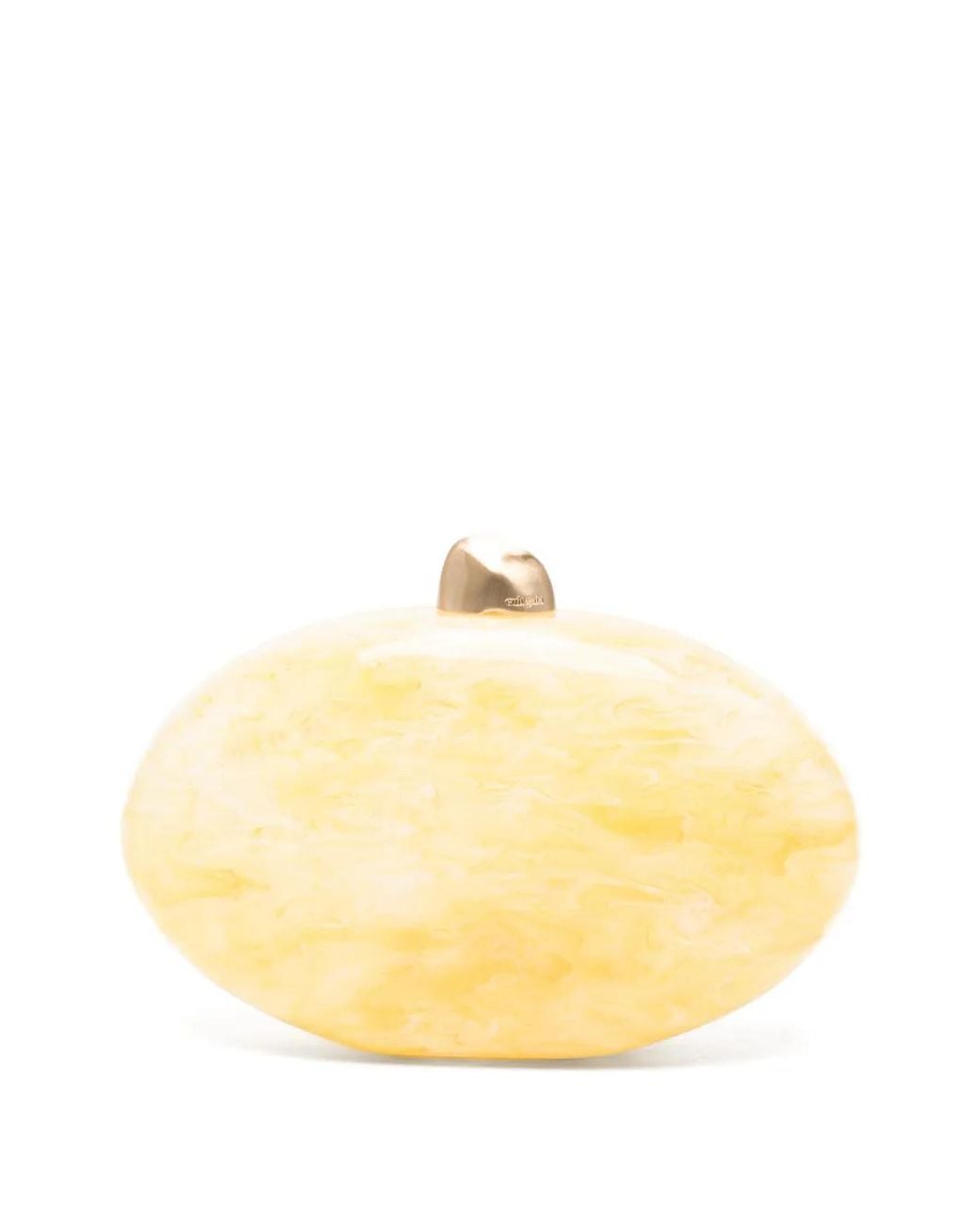 Cult Gaia Yellow Eviana Marbled Clutch Bag