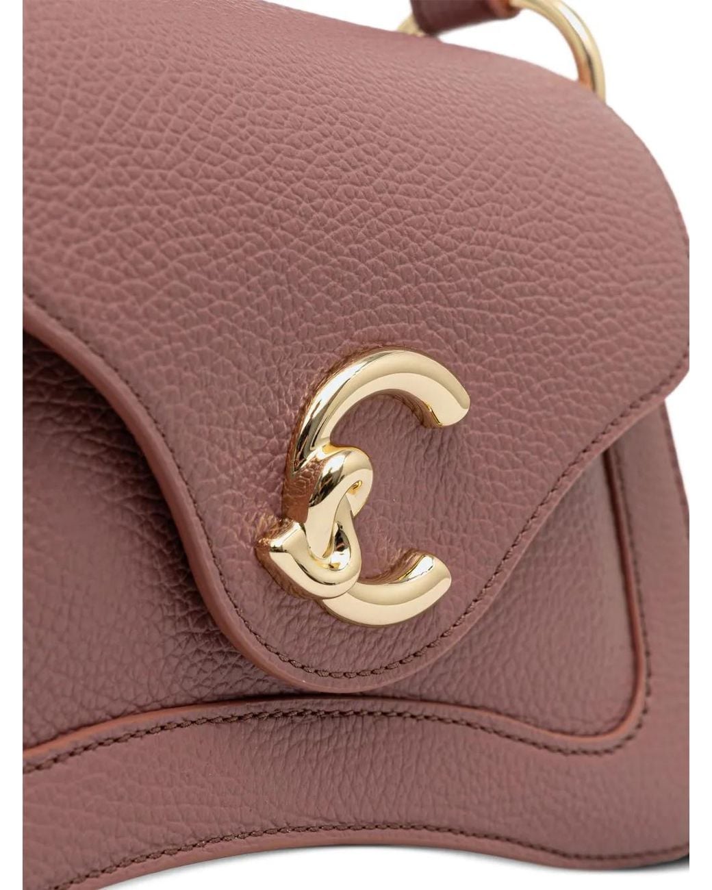 Coccinelle Purple Logo-Plaque Leather Crossbody Bag
