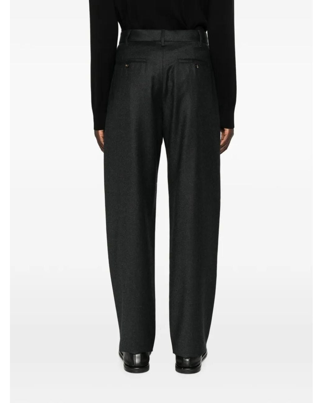 Agnona Black Pantalon De Tailleur À Plis Marqués for men