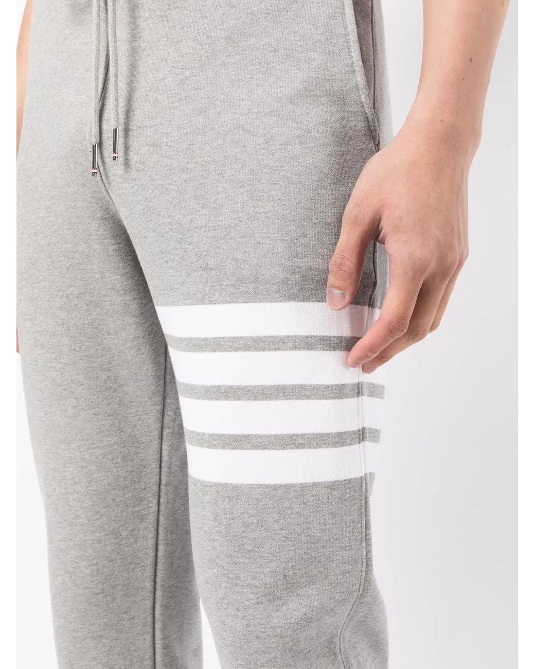 Thom Browne Gray "4-Bar" Joggers for men