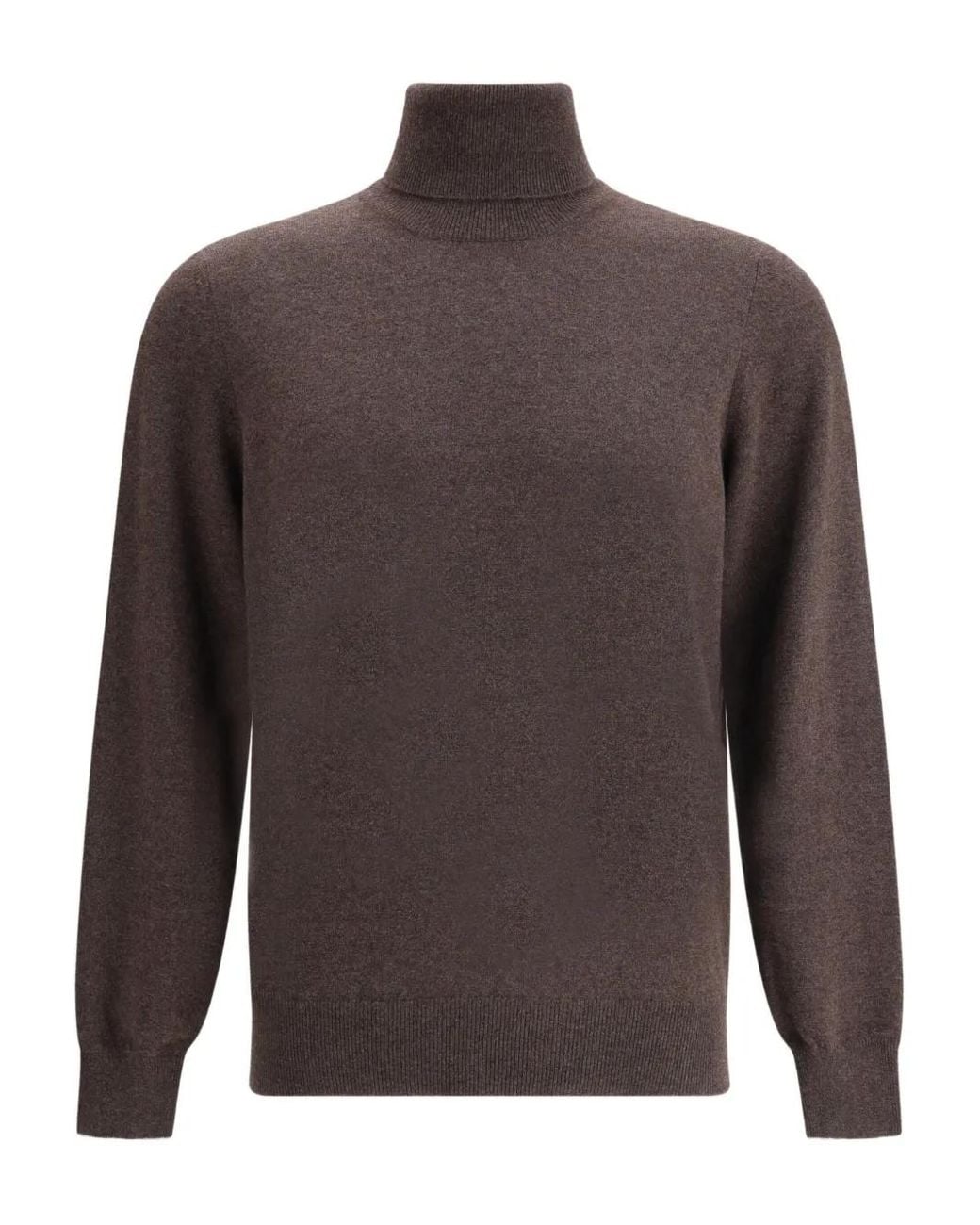 Brunello Cucinelli Brown Turtleneck Cashmere Sweater for men