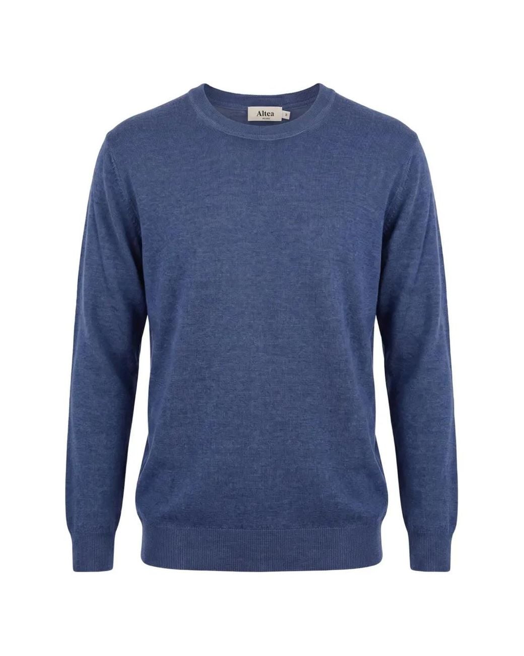 Altea Blue Crew-Neck Wool Sweater for men