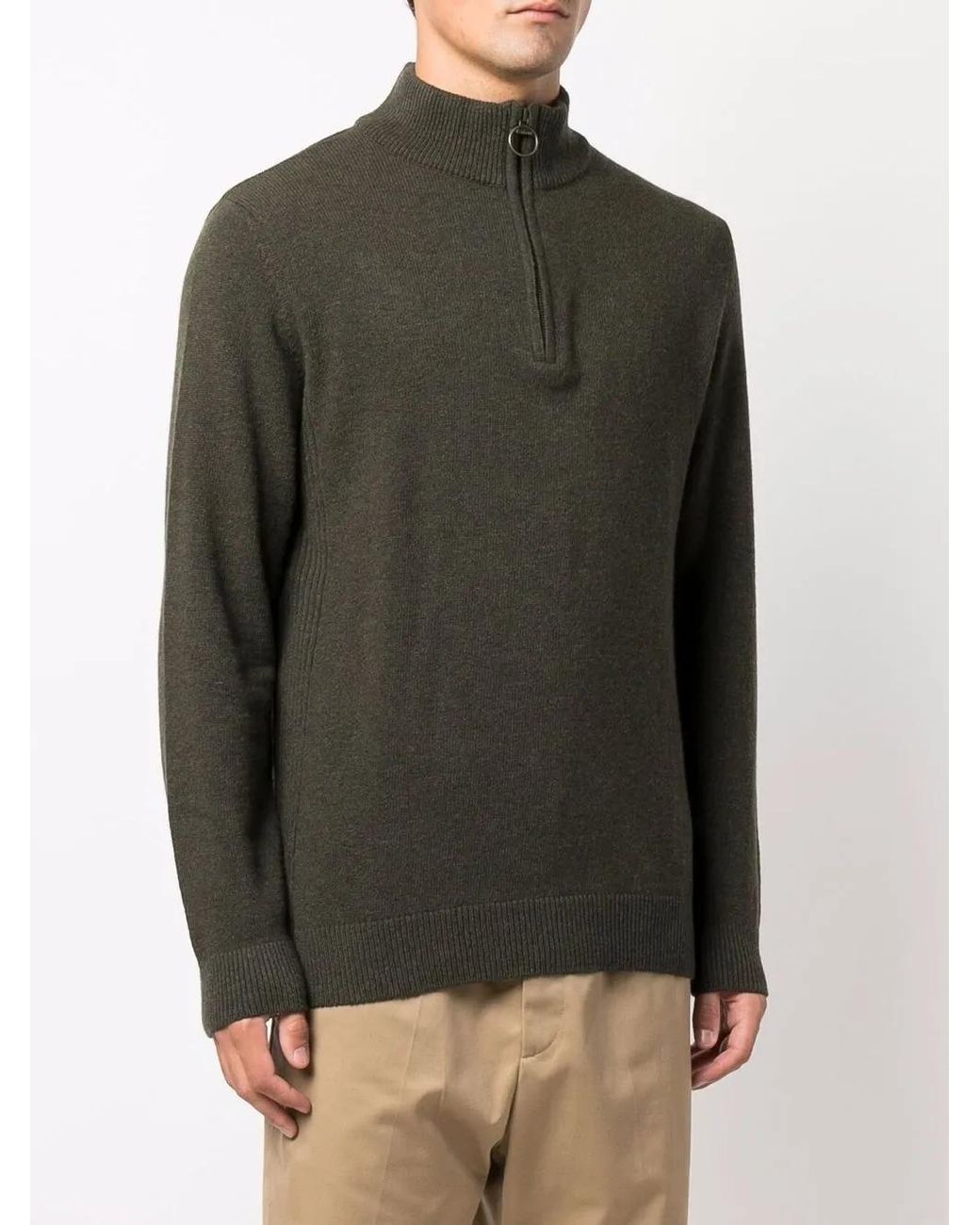 Barbour Gray Holden Half Zip Knitwear for men