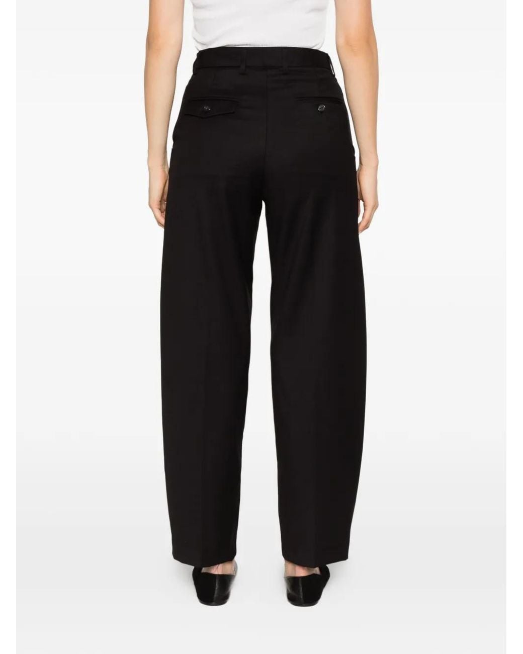MARSĒM Black Pressed-Crease Tailored Trousers