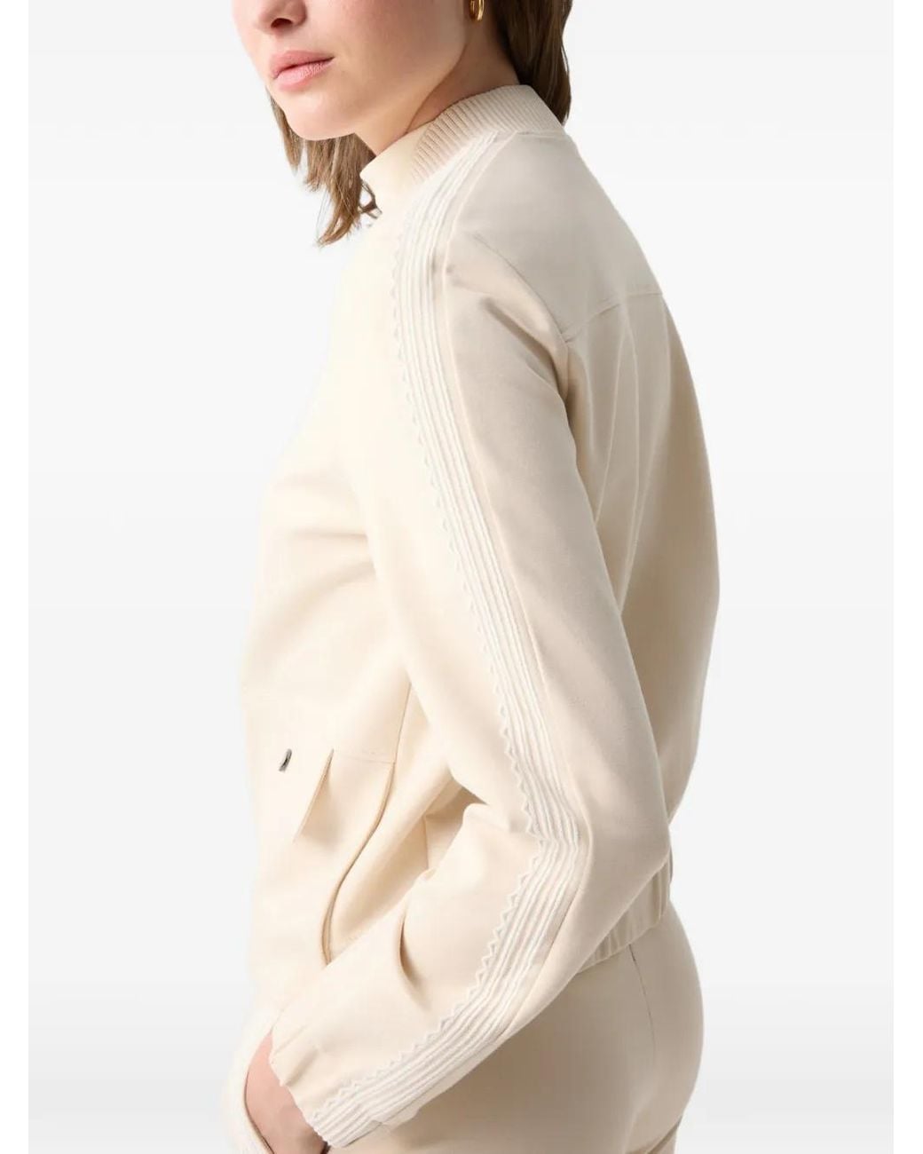 Bogner Natural Veste Luisa À Bande En Dentelle