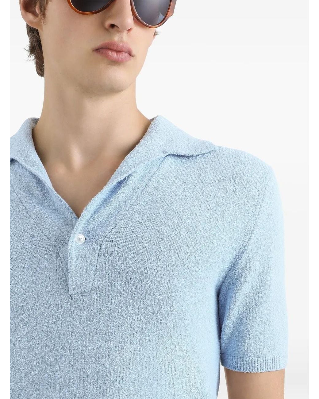 Dolce & Gabbana Blue Knitted Polo for men