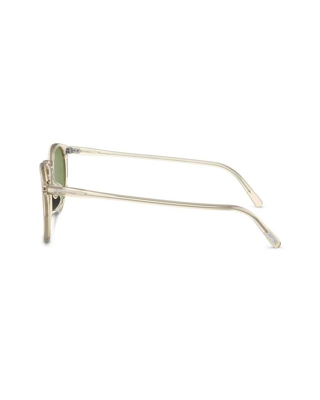 Oliver Peoples Men's O'malley Peaked Round Sunglasses With Mineral Glass Lenses - Buff Green