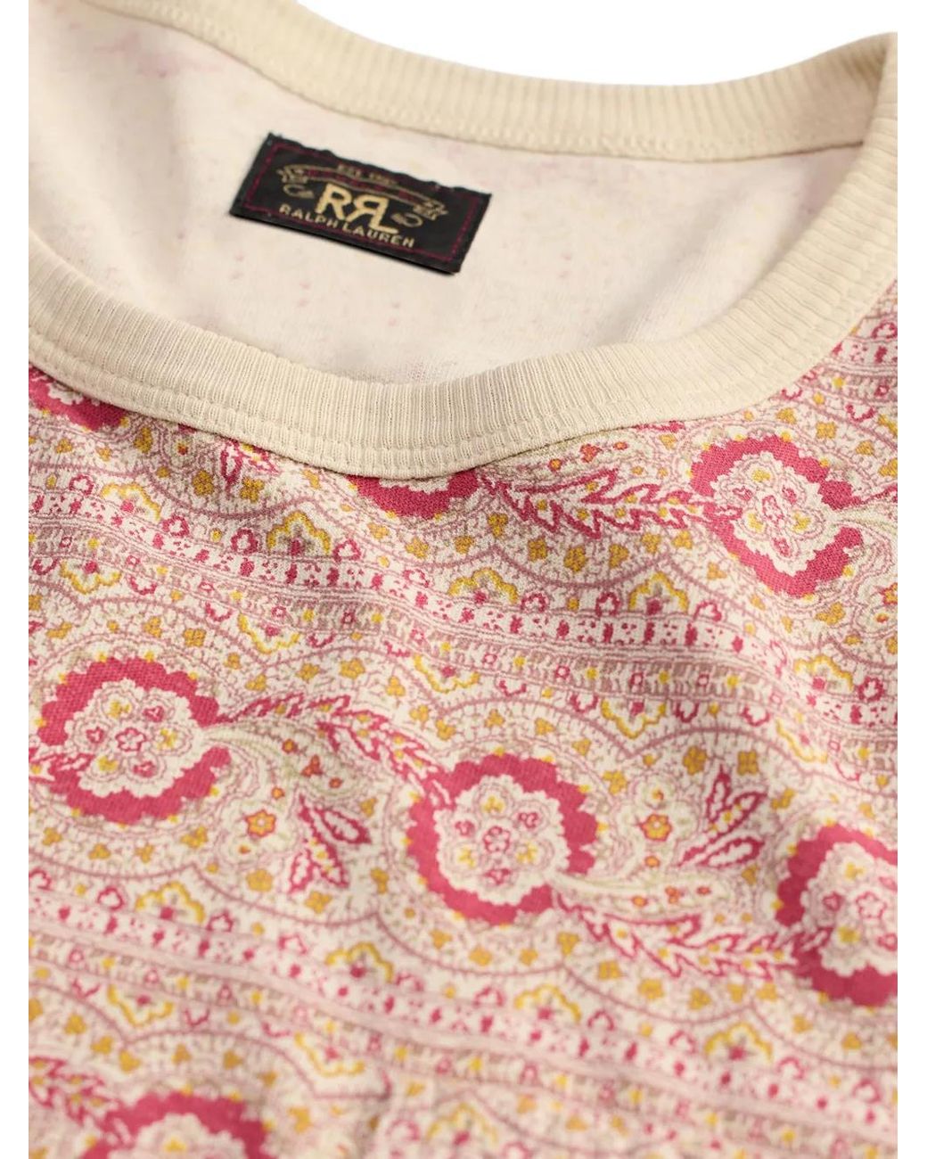 RRL Pink Paisley-Print T-Shirt for men