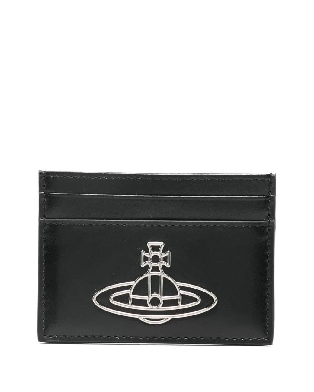 Vivienne Westwood Black Signature Orb Leather Cardholder