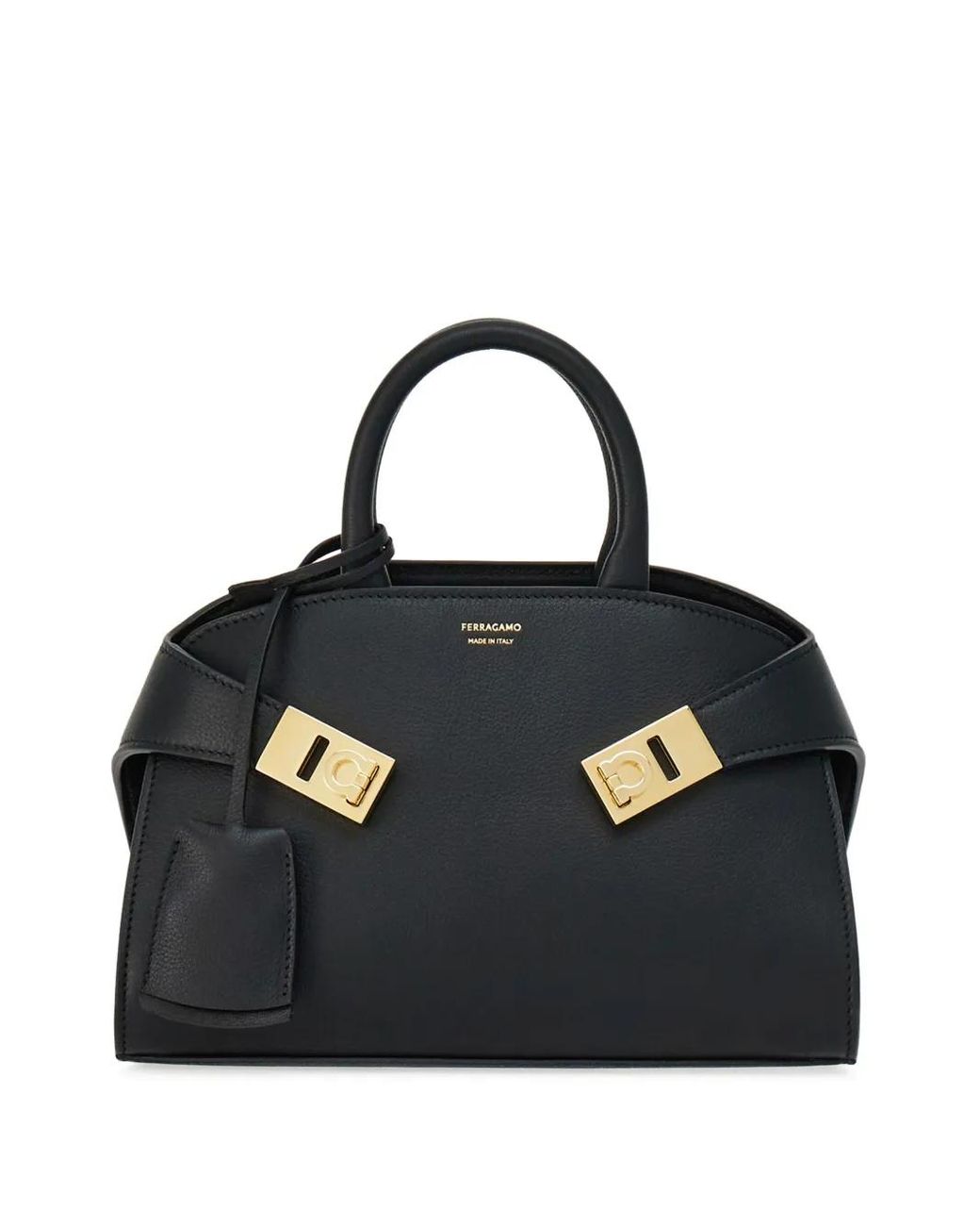 Ferragamo Black Hug Mini Leather Tote Bag