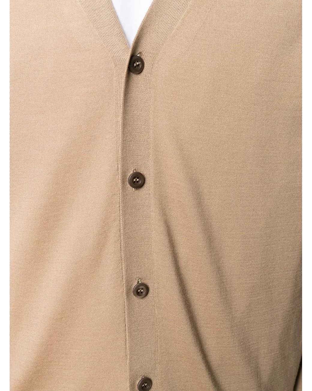 Prada Natural Buttoned Wool Cardigan for men