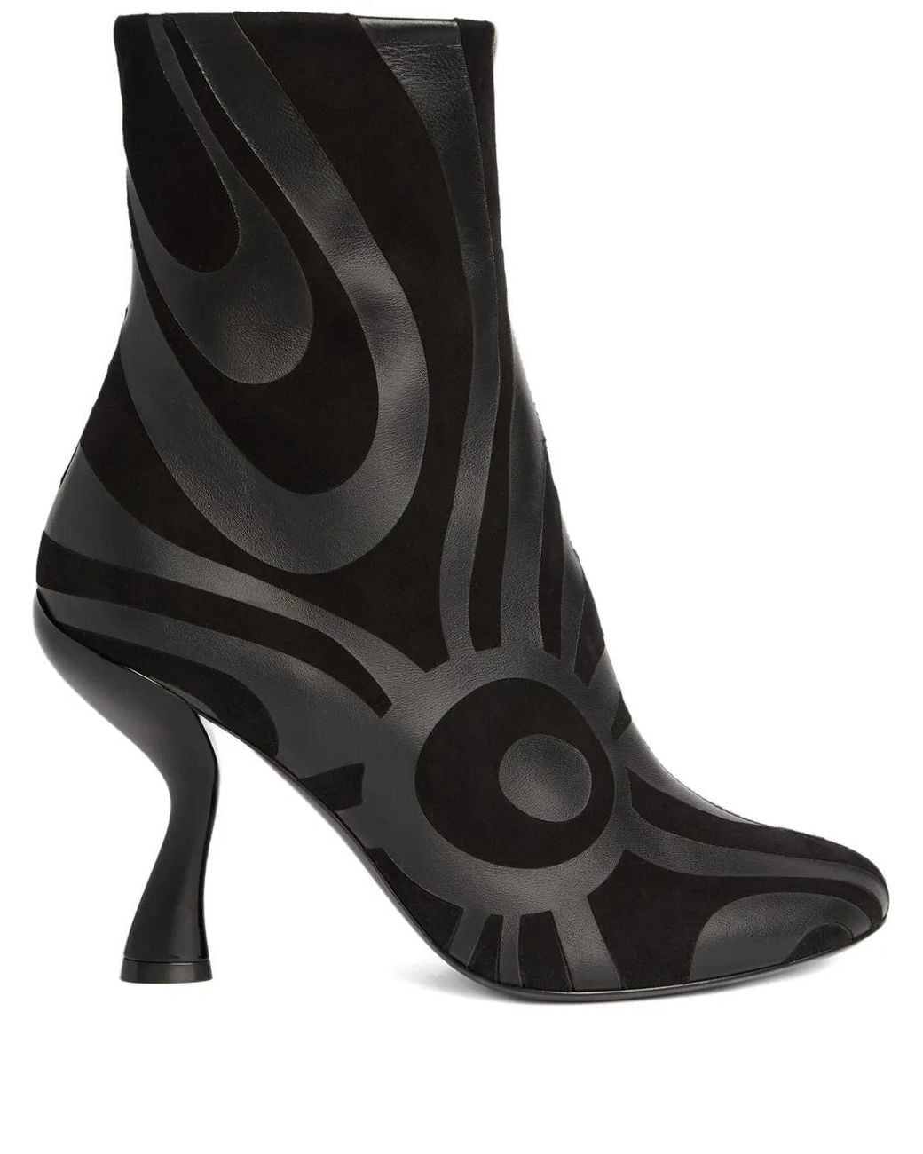 Emilio Pucci Black Marmo Heeled Boots