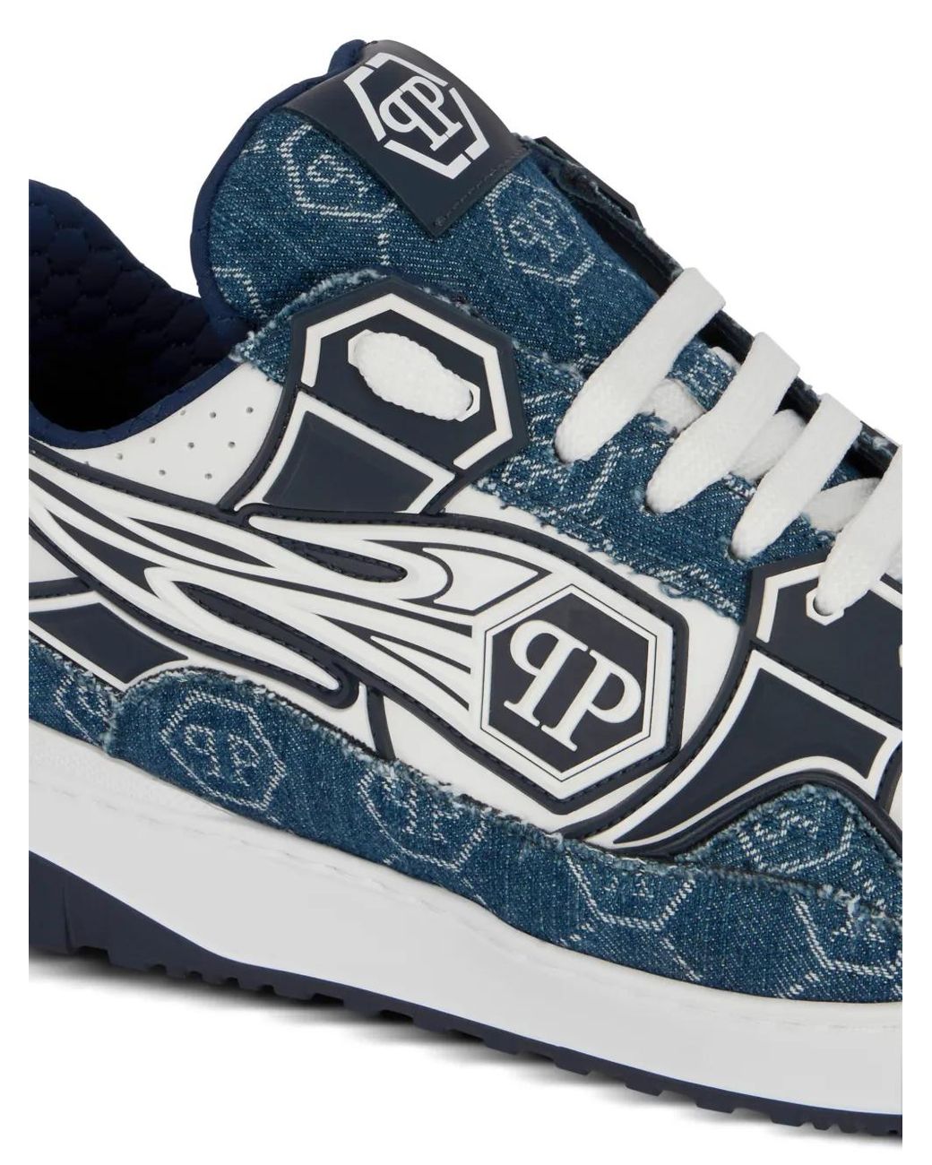 Philipp Plein Blue Moonwalker Lace-Up Sneakers for men