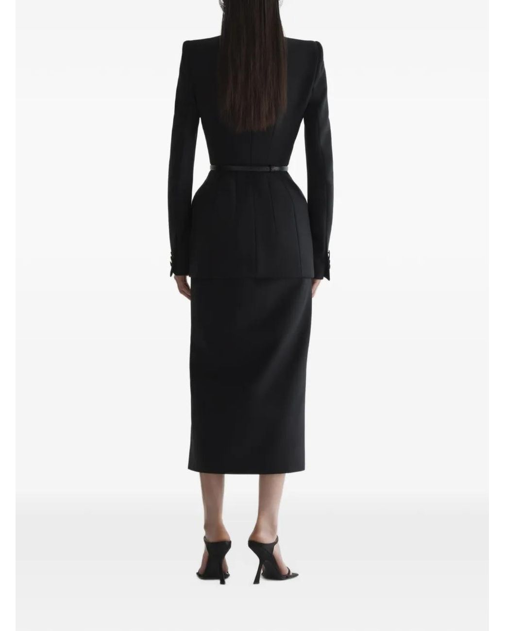 Mugler Black Collarless Hourglass Jacket
