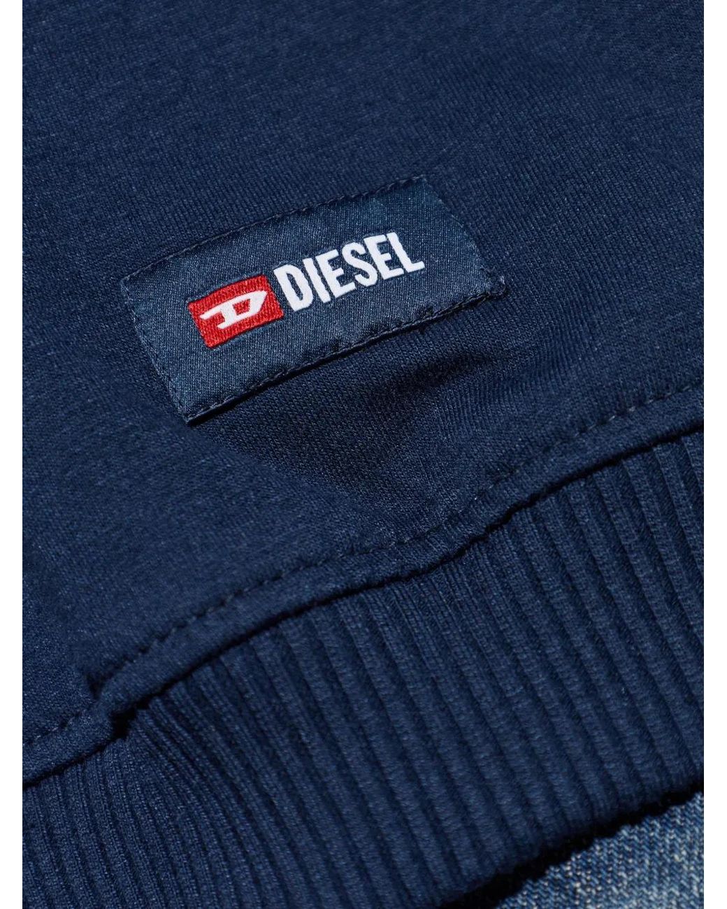 DIESEL Blue Willy-D-Core Logo-Patch Sweater for men