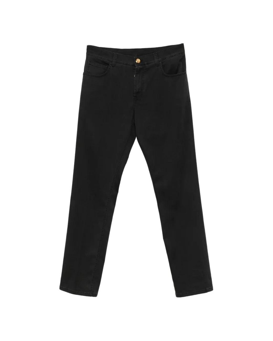 Stefano Ricci Black Logo-Plaque Jeans for men