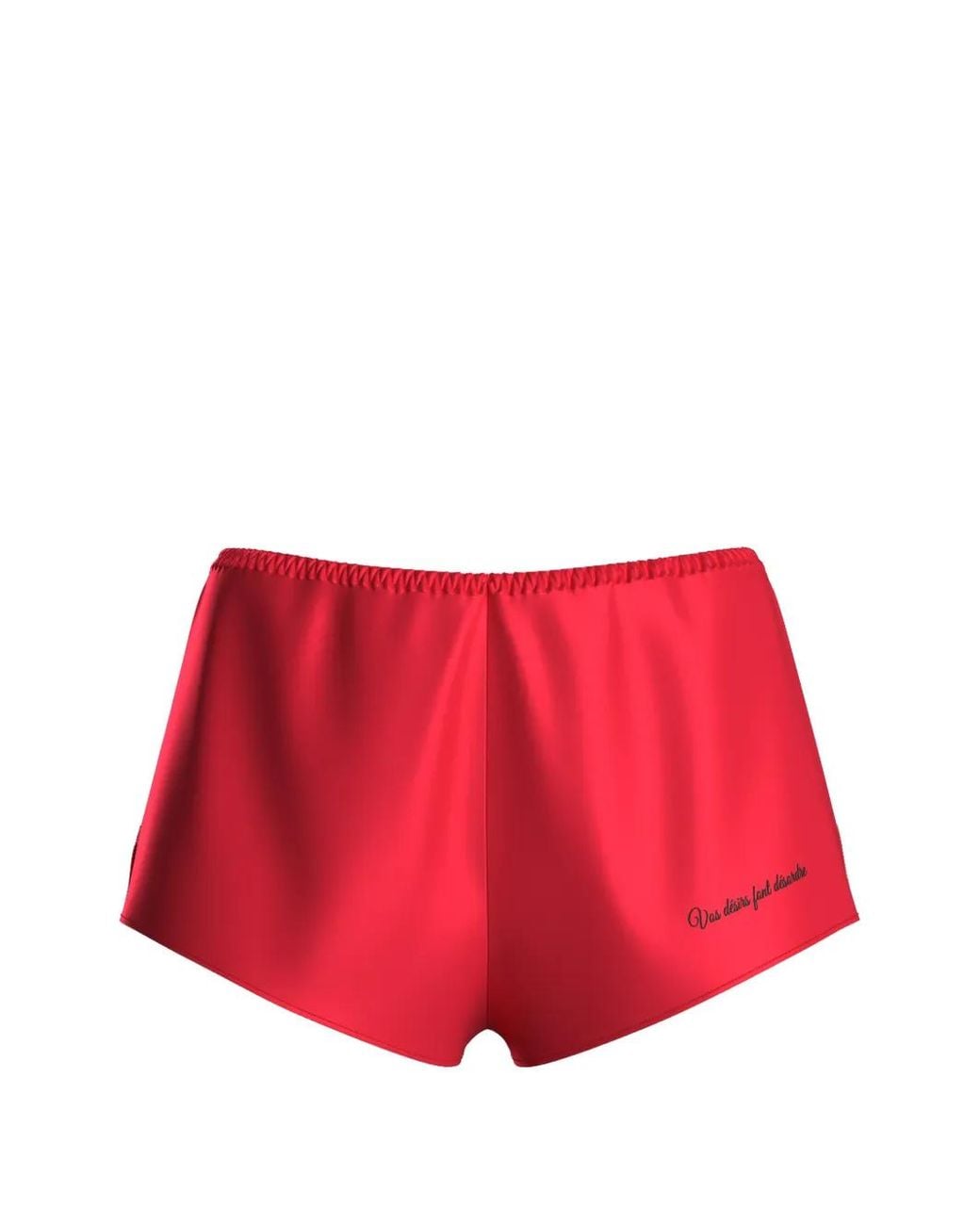 Scandale Red Short Dédicace En Satin À Broderies
