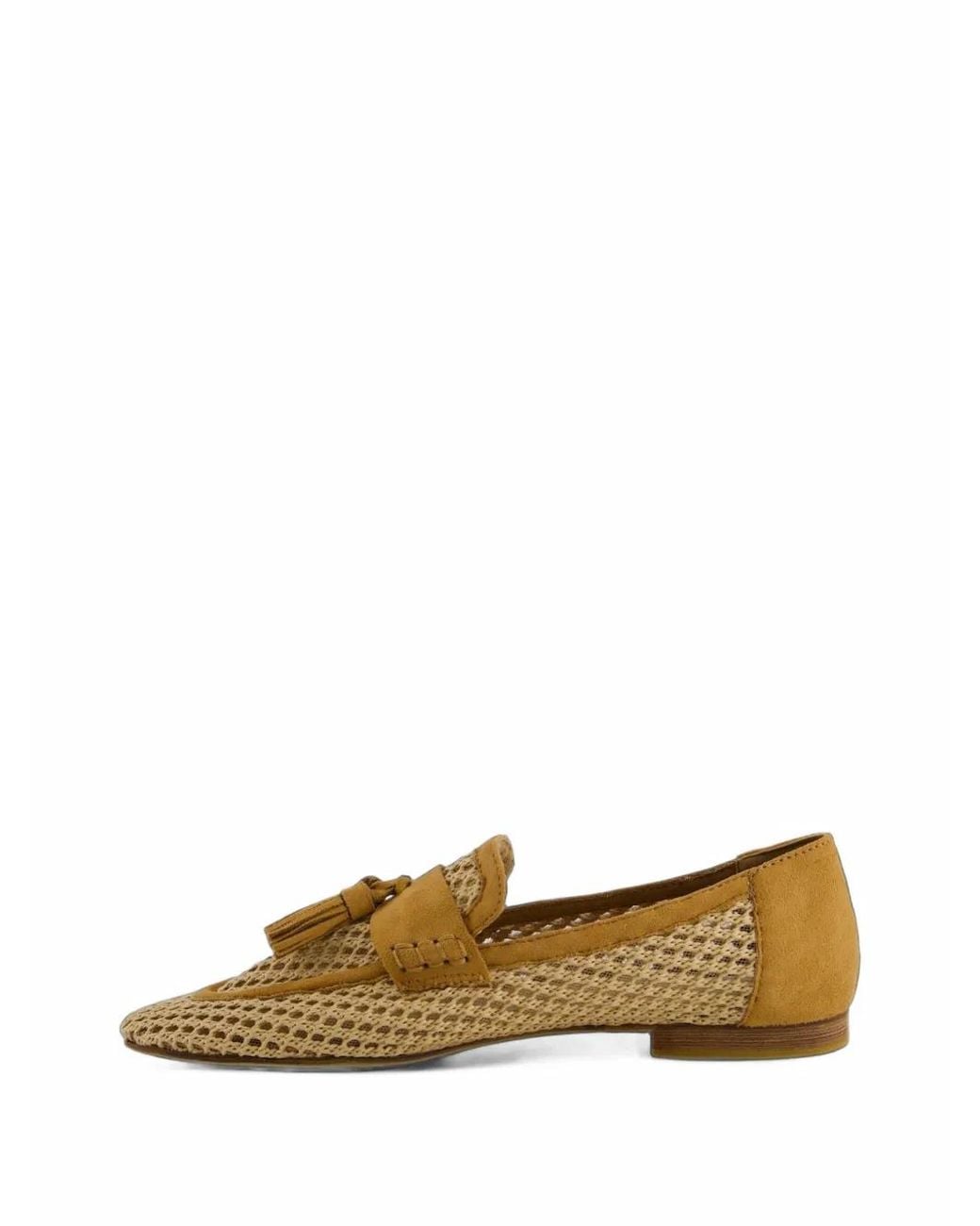 Corina Natural Tassel-Detail Mesh Loafers