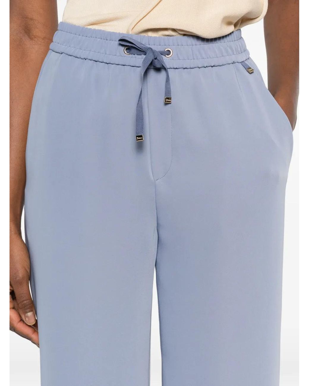 Herno Blue Drawstring Palazzo Pants