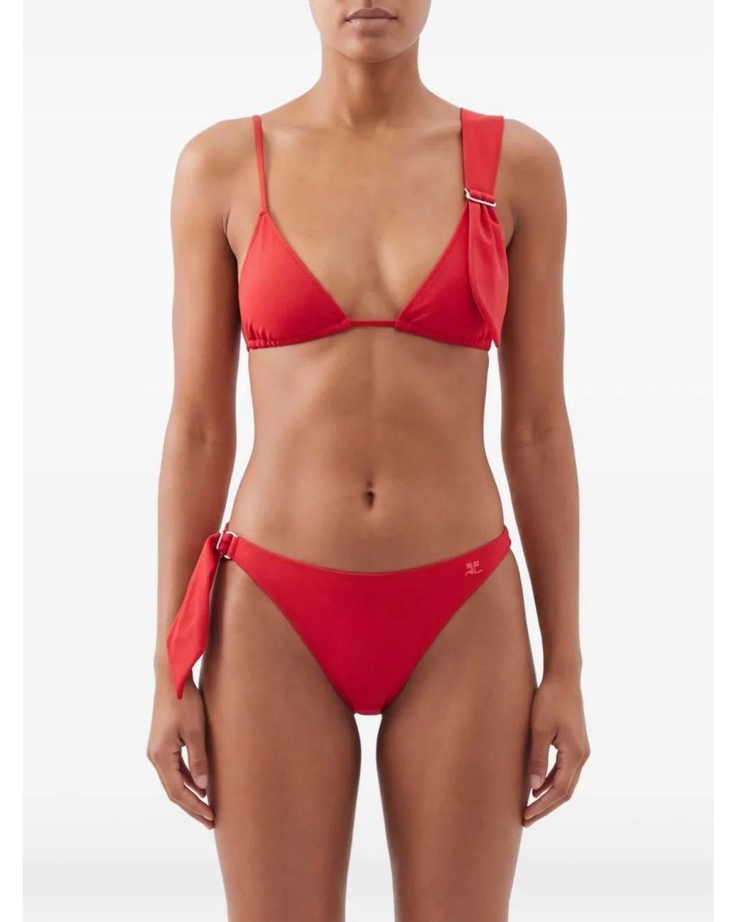 Courreges Red Scarf Bikini Set