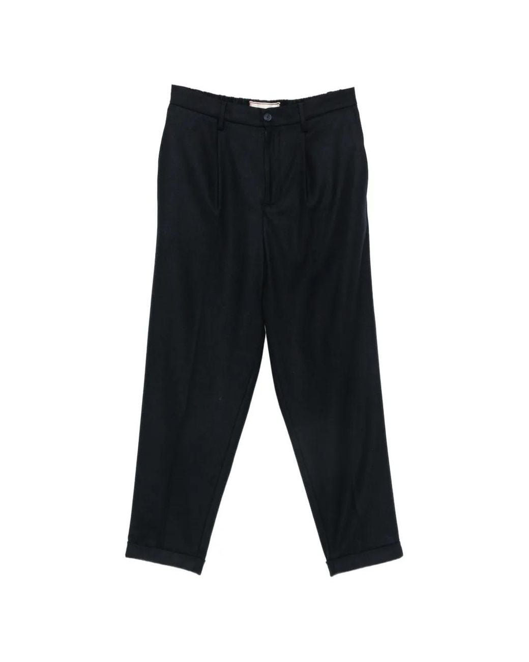 Bonheur Black Pleated Cuffed Trousers for men