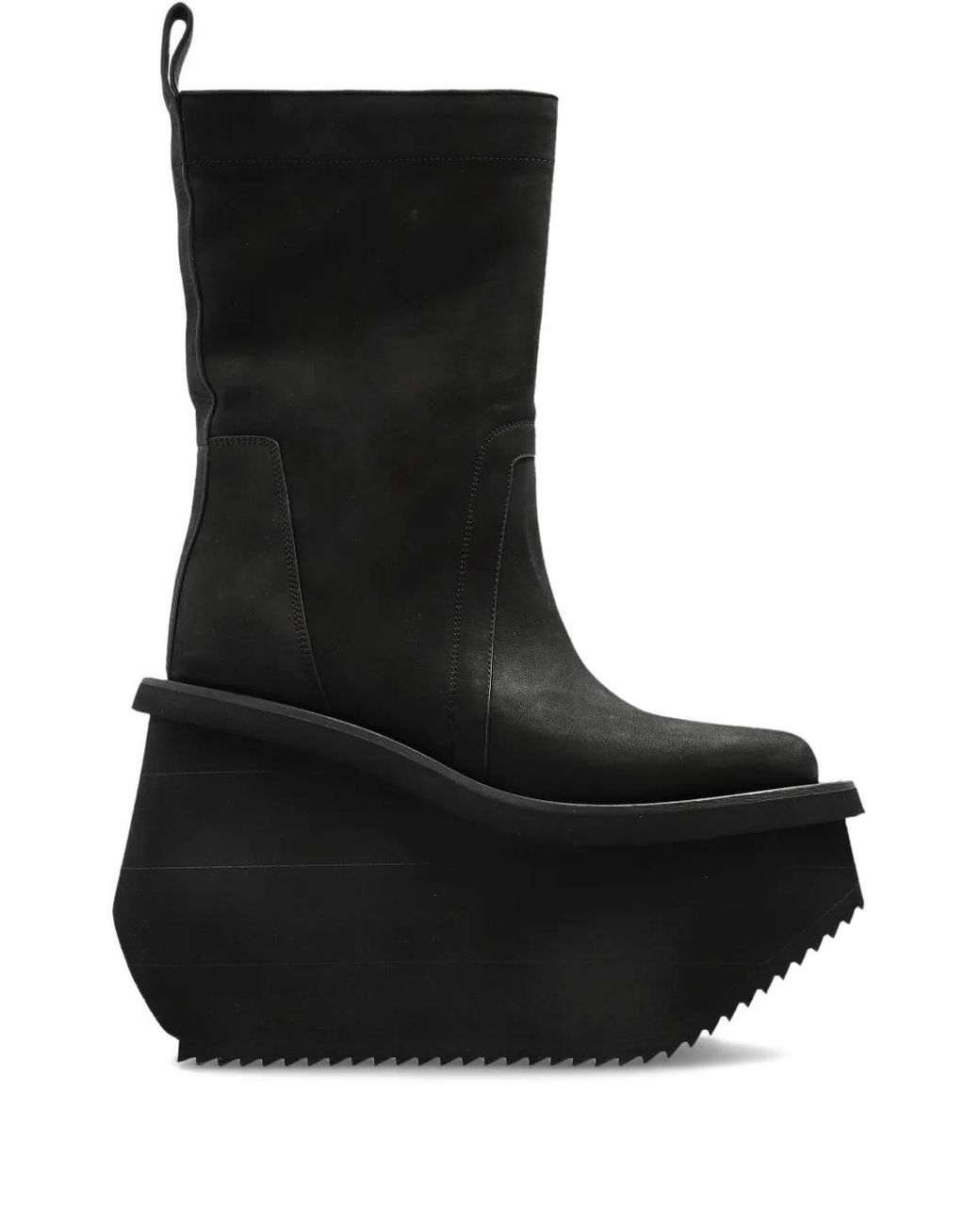 Rick Owens Black Platform Ankle Boots for men