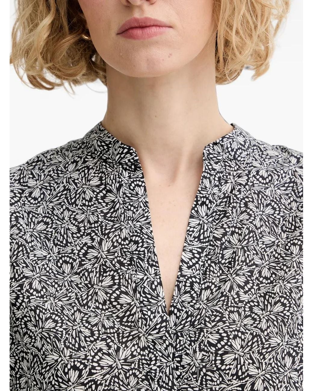 Marc O' Polo Blue Butterfly-Print Sleeveless Top
