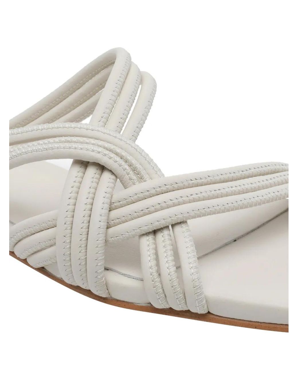 Angel Alarcon White Strap Square-Toe Sandals