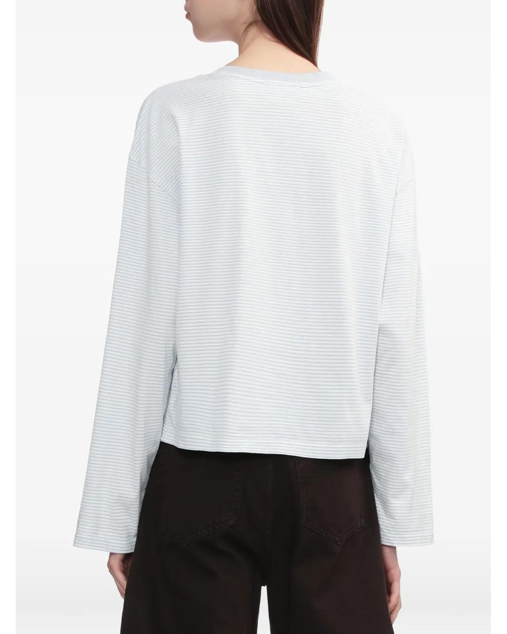 Rag & Bone White Striped Long-Sleeve Top
