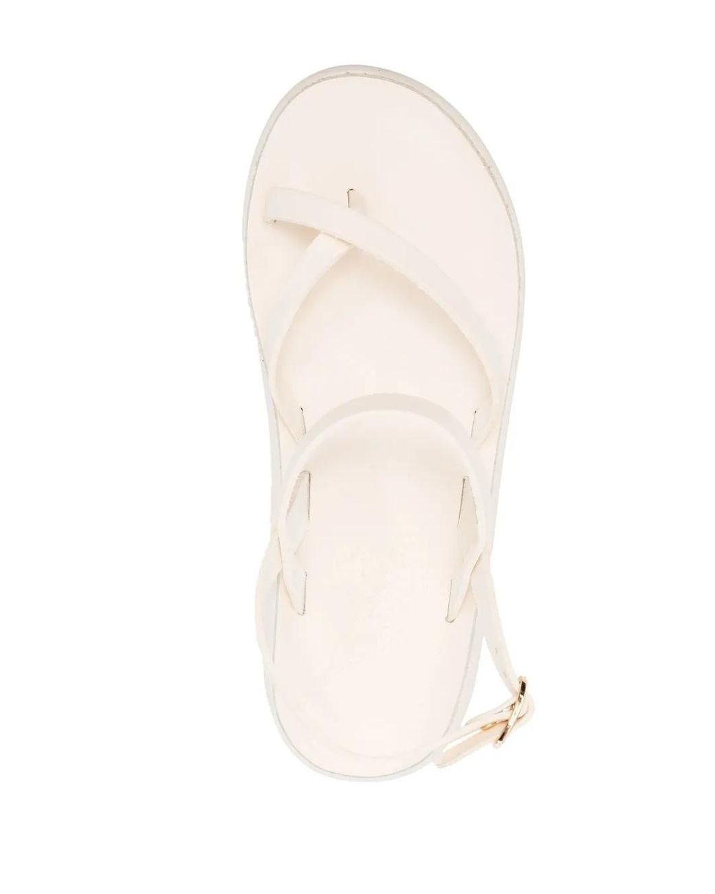 Ancient Greek Sandals White Crossover-Strap Leather Sandals