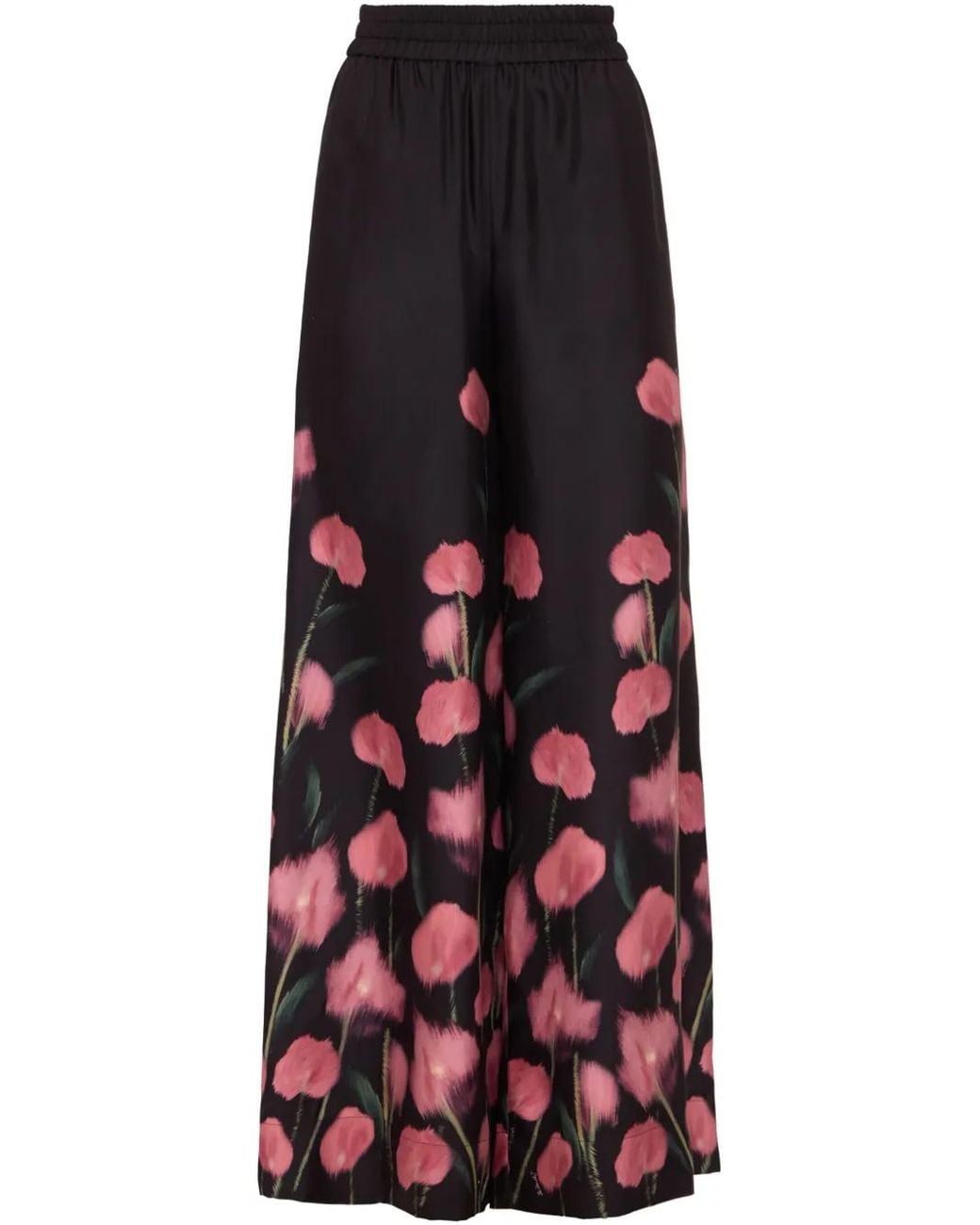 LaDoubleJ Red Floral-Print Palazzo Pants