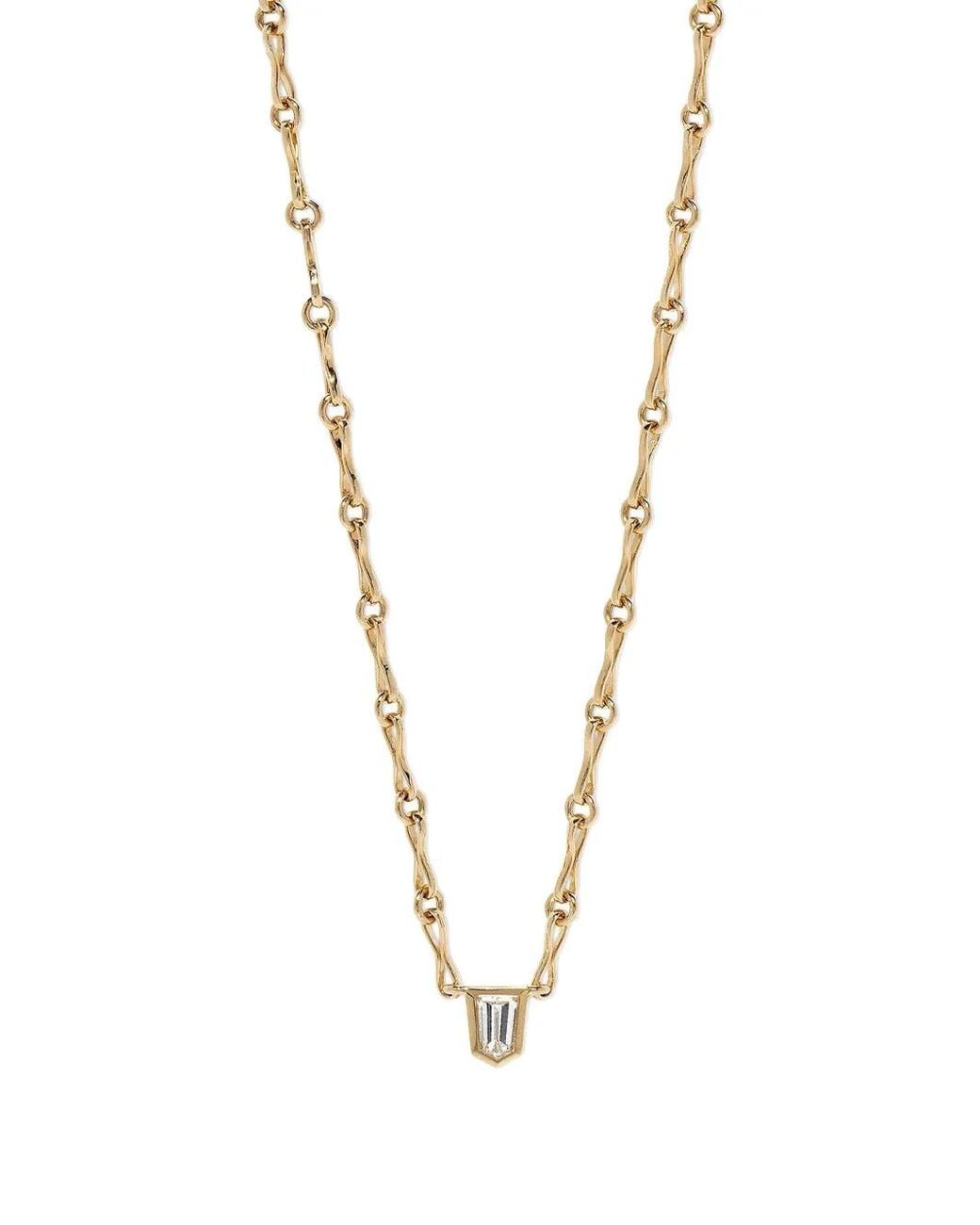 Azlee Metallic Bullet Diamond Necklace