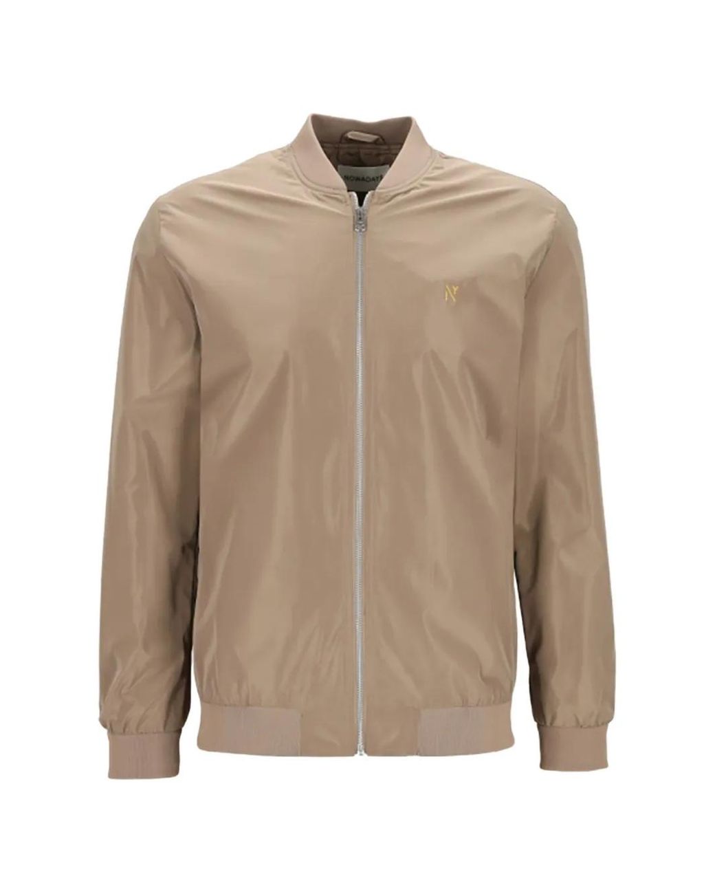NOWADAYS Natural Logo-Embroidered Zip-Up Bomber Jacket for men
