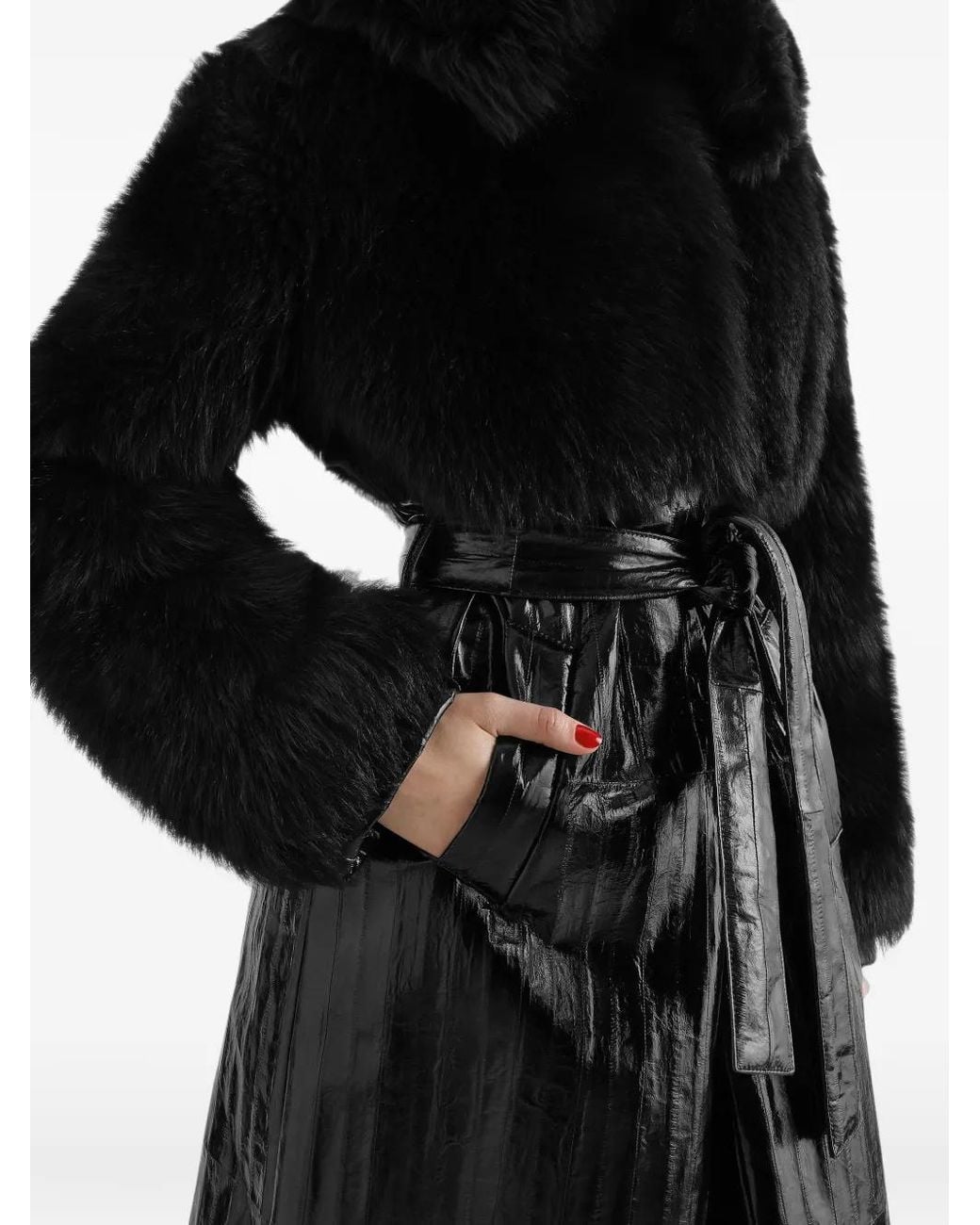 Dolce & Gabbana Black Eel Coat