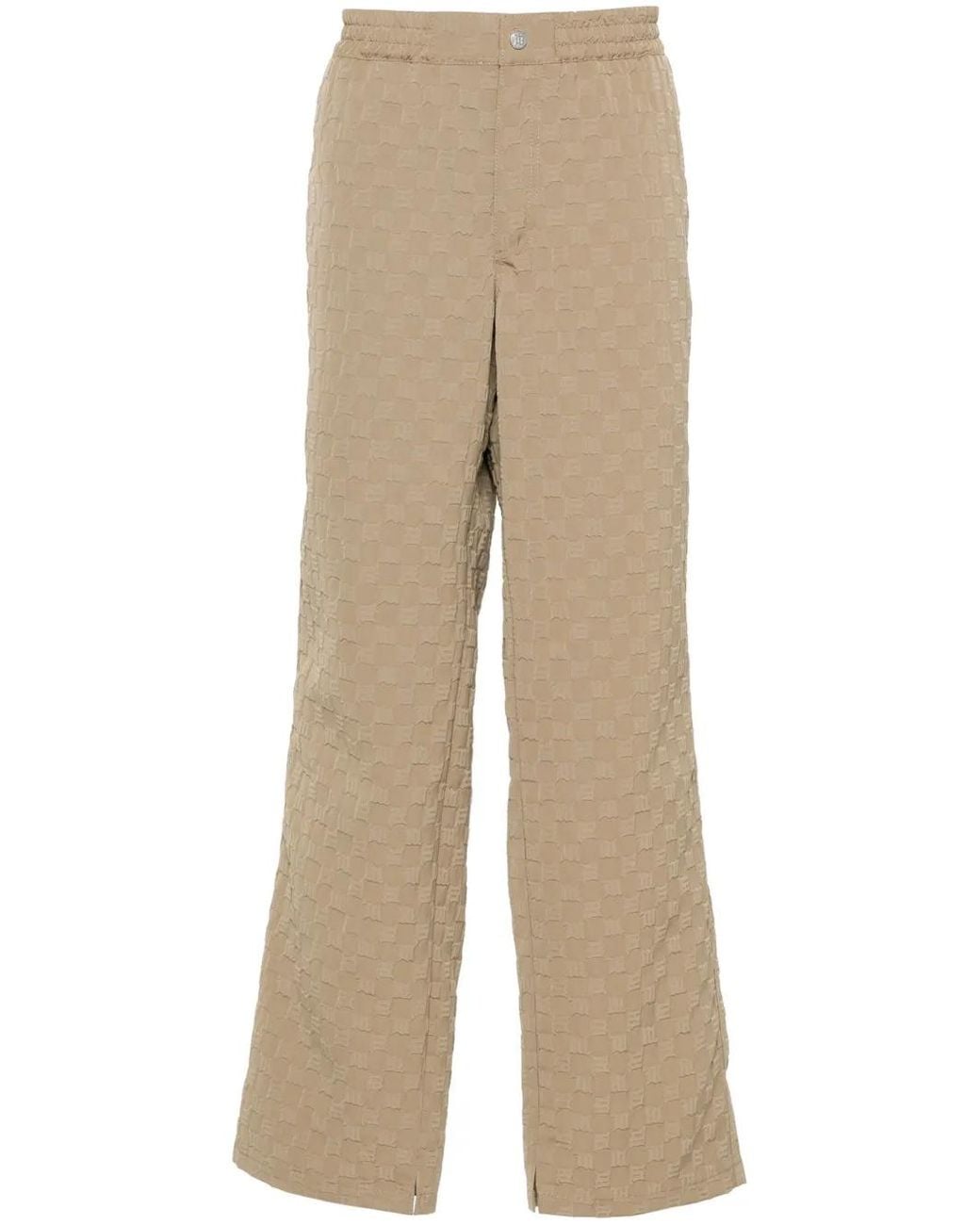 M I S B H V Natural Debossed-Logo Straight-Leg Trousers for men