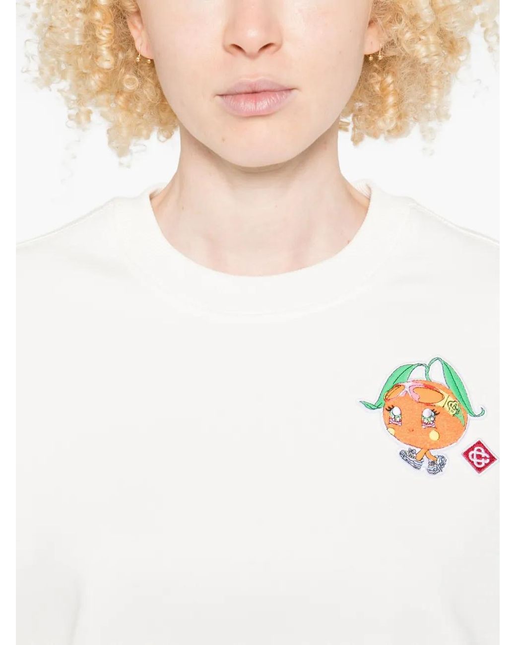 Casablanca White Cotton Sweatshirt With Cartoon Graphic